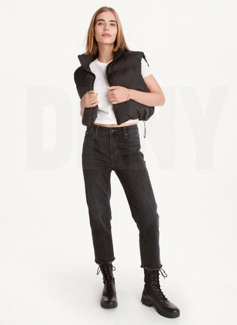 παλτό DKNY Oversized Cropped Vest γυναικεια μαυρα | Greece_D1009