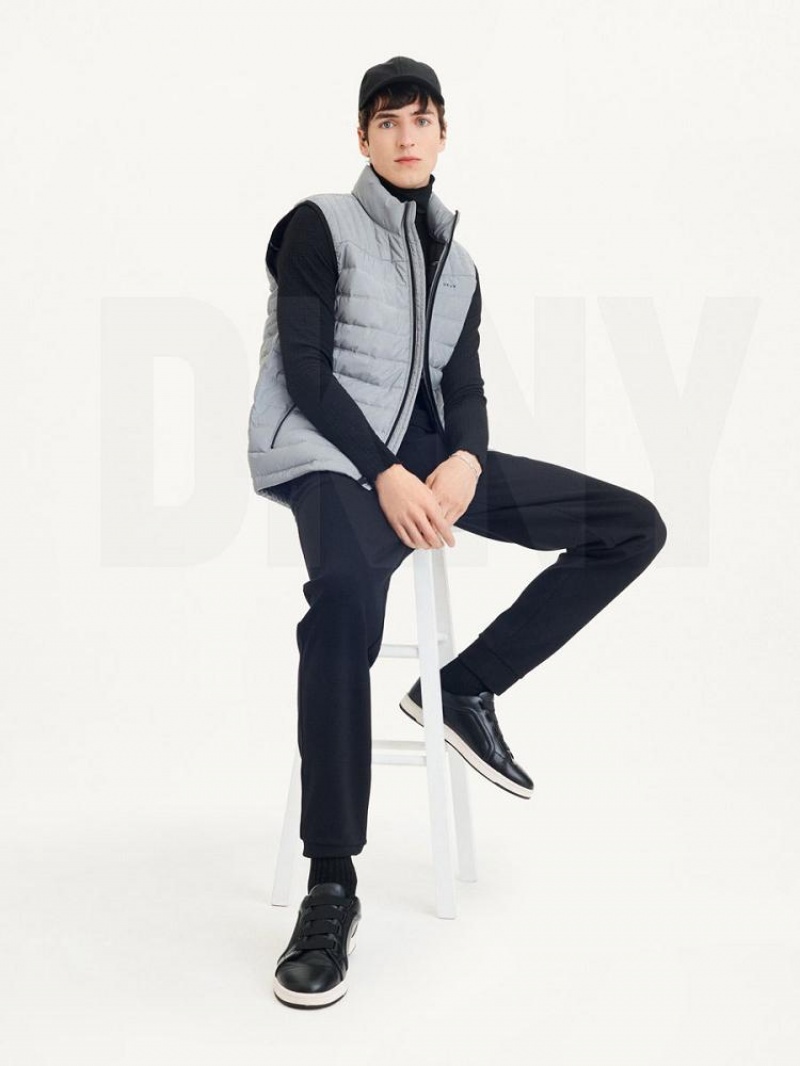 Μπουφαν DKNY Packable Καπιτονέ Vest ανδρικα γκρι | Greece_D0188