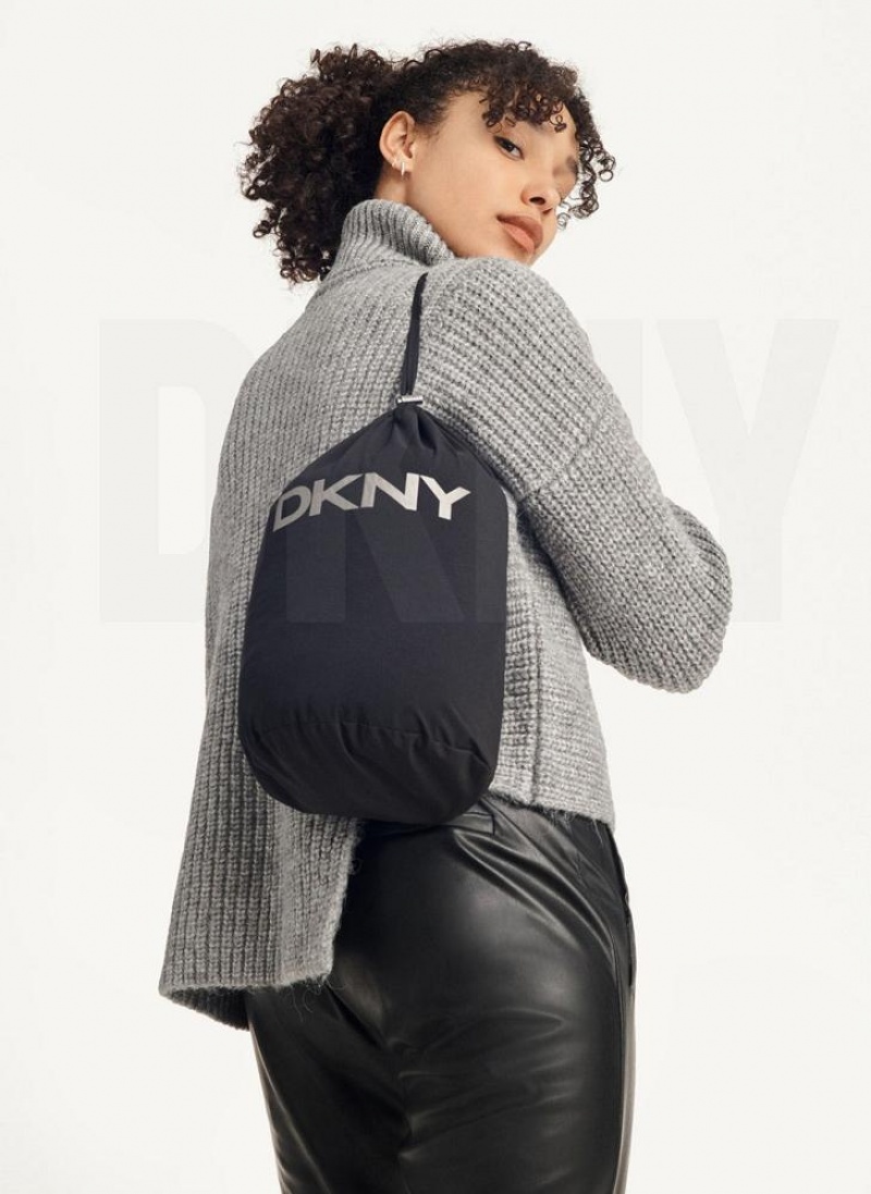 παλτό DKNY Packable γυναικεια μαυρα | Greece_D1027