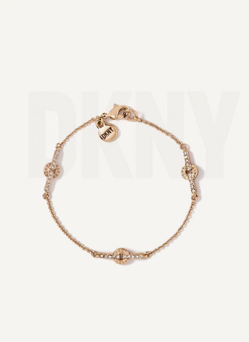 Βραχιολι DKNY Pave Flex γυναικεια χρυσο χρωμα | Greece_D0720