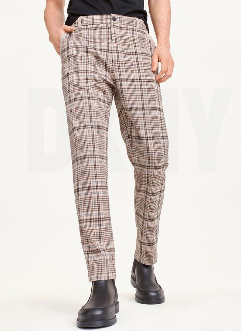 Παντελονι DKNY Plaids ανδρικα καφε | Greece_D0211