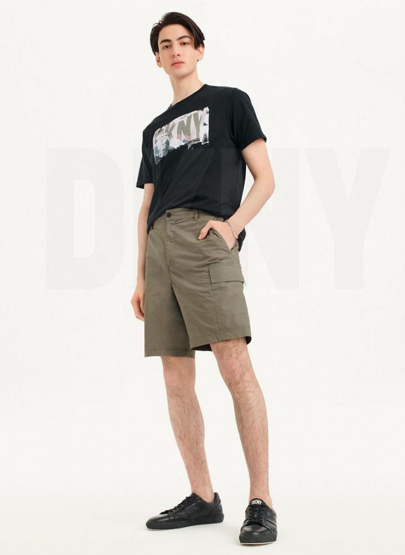 Σορτσ DKNY Poplin Cargo ανδρικα Ελιά | Greece_D0726