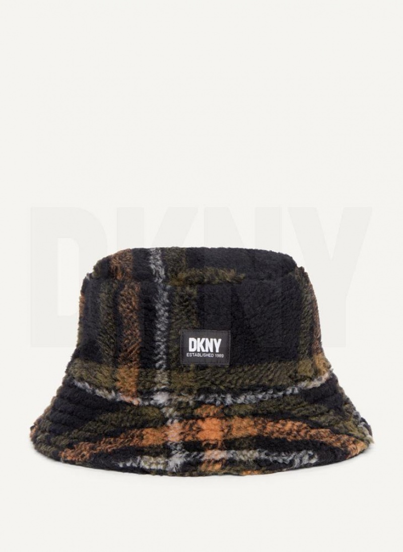 καπελα DKNY Printed Sherpa Bucket ανδρικα μαυρα | Greece_D0250