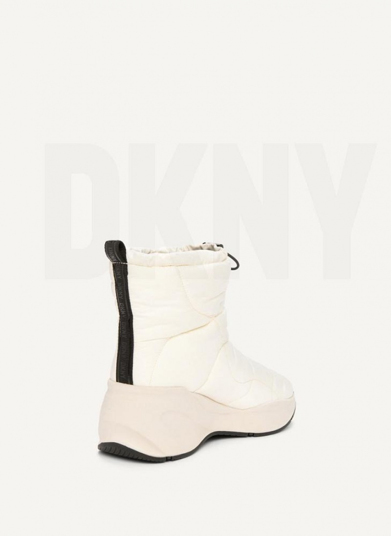 Μποτεσ DKNY Puffy Wedge γυναικεια ασπρα | Greece_D0524