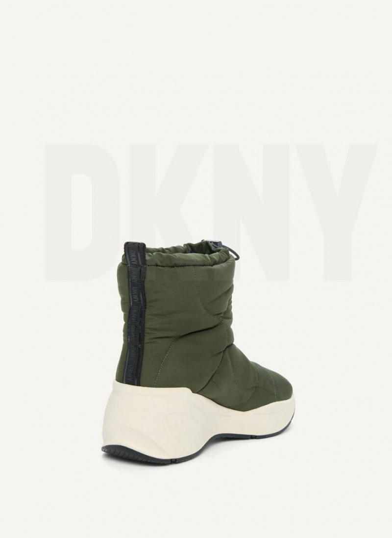 Μποτεσ DKNY Puffy Wedge γυναικεια Ελιά | Greece_D0916