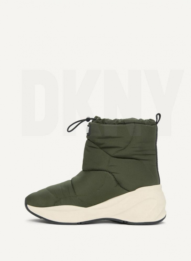 Μποτεσ DKNY Puffy Wedge γυναικεια Ελιά | Greece_D0916