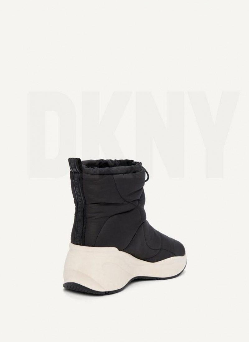 Μποτεσ DKNY Puffy Wedge γυναικεια μαυρα | Greece_D1125