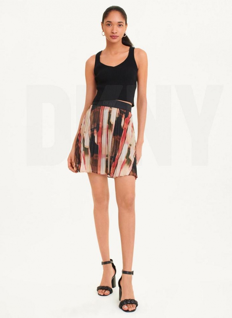 φουστεσ DKNY Pull On Prnt Chiffon γυναικεια ροζ | Greece_D1918