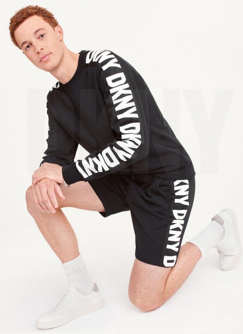 Σορτσ DKNY Repeated Logos ανδρικα μαυρα | Greece_D1657