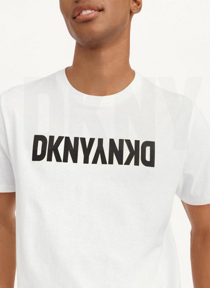 μπλουζακια DKNY Reverse ανδρικα ασπρα | Greece_D1092