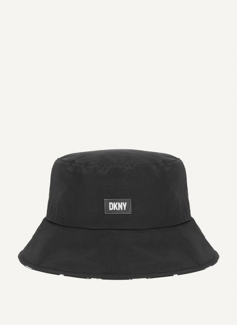 καπελα DKNY Reversible Logo To Solid ανδρικα μαυρα ασπρα | Greece_D1060