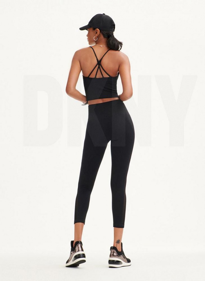 Κολαν DKNY Rib Knit High Waisted Seamless γυναικεια μαυρα | Greece_D1434