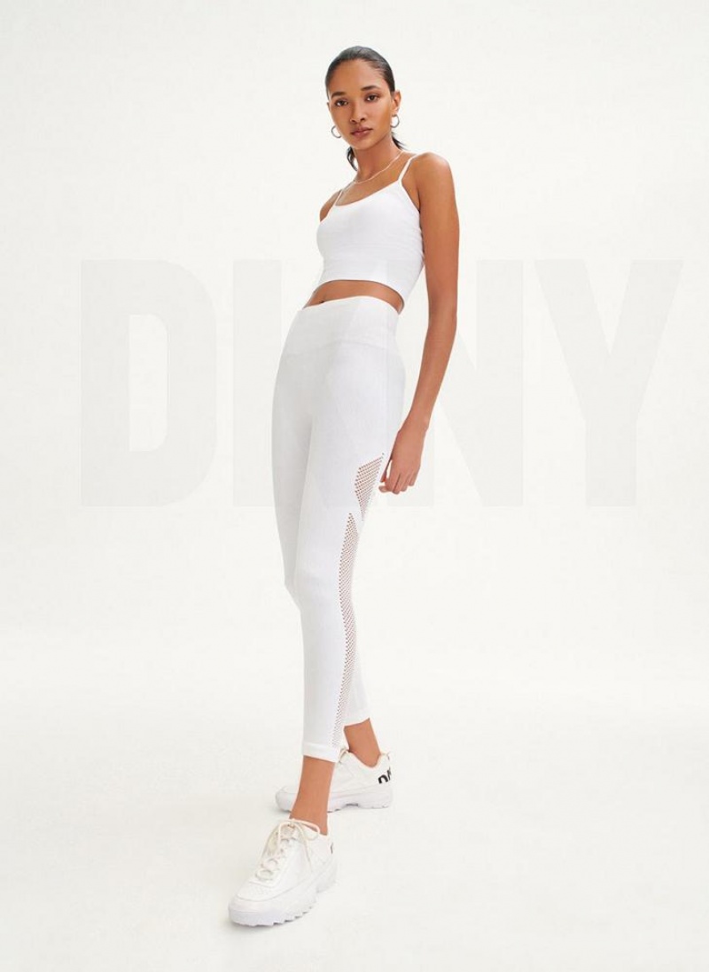 Κολαν DKNY Rib Knit High Waisted Seamless γυναικεια ασπρα | Greece_D1073