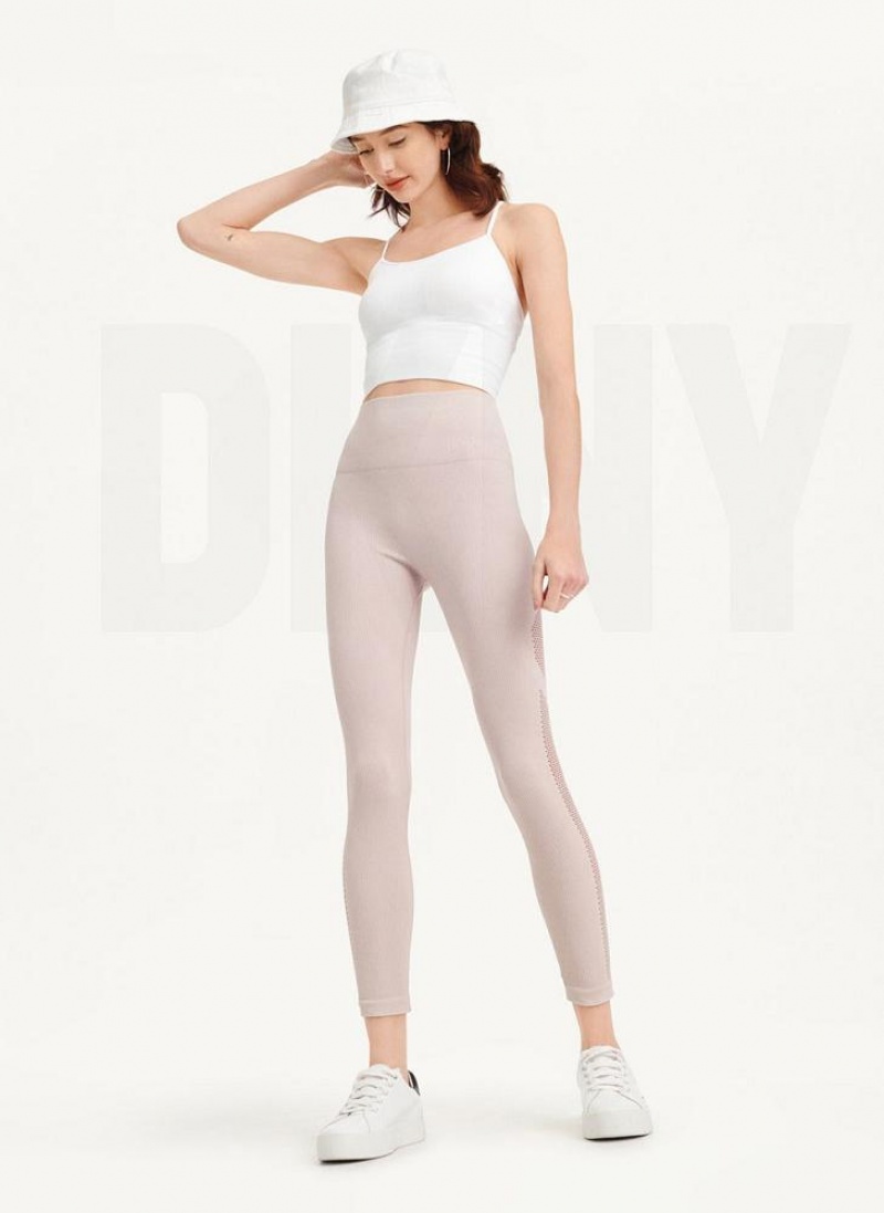 Κολαν DKNY Rib Knit High Waisted Seamless γυναικεια Μπεζ | Greece_D1717