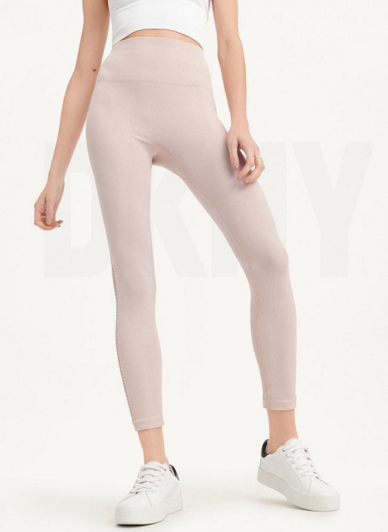 Κολαν DKNY Rib Knit High Waisted Seamless γυναικεια Μπεζ | Greece_D1717