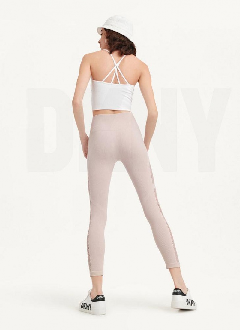 Κολαν DKNY Rib Knit High Waisted Seamless γυναικεια Μπεζ | Greece_D1717