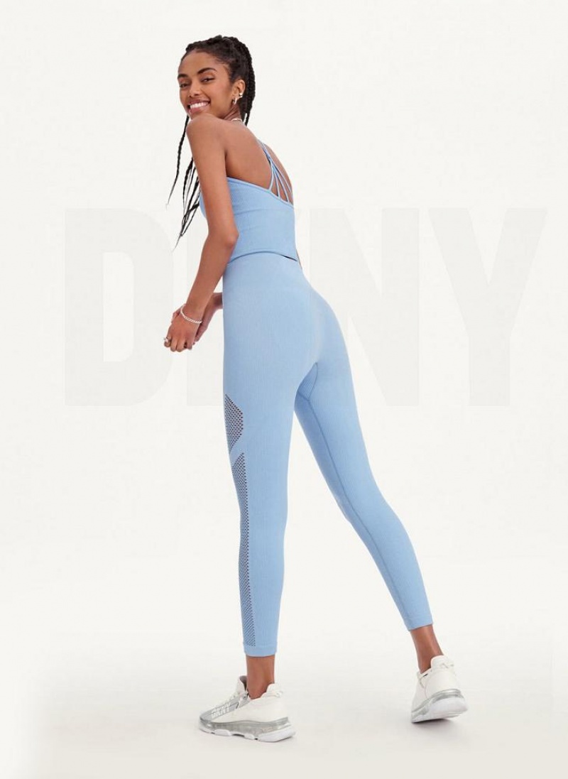 Κολαν DKNY Rib Knit High Waisted Seamless γυναικεια μπλε | Greece_D1720