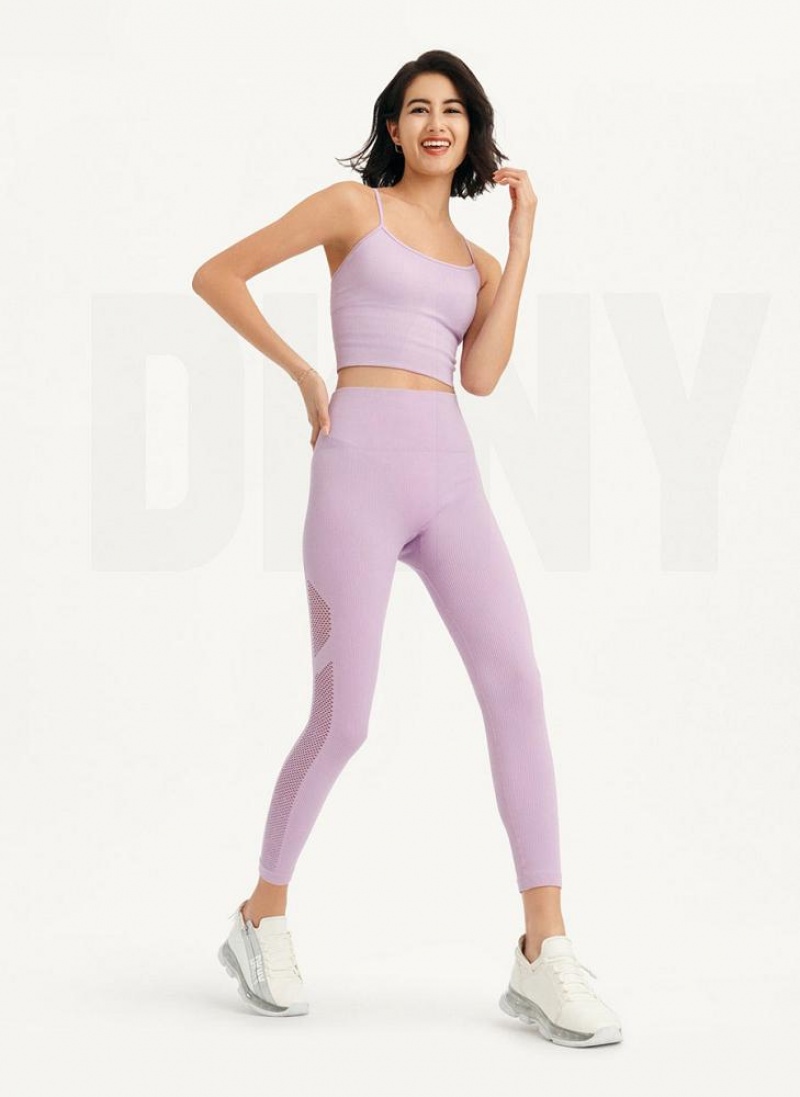 Κολαν DKNY Rib Knit High Waisted Seamless γυναικεια μωβ | Greece_D1114