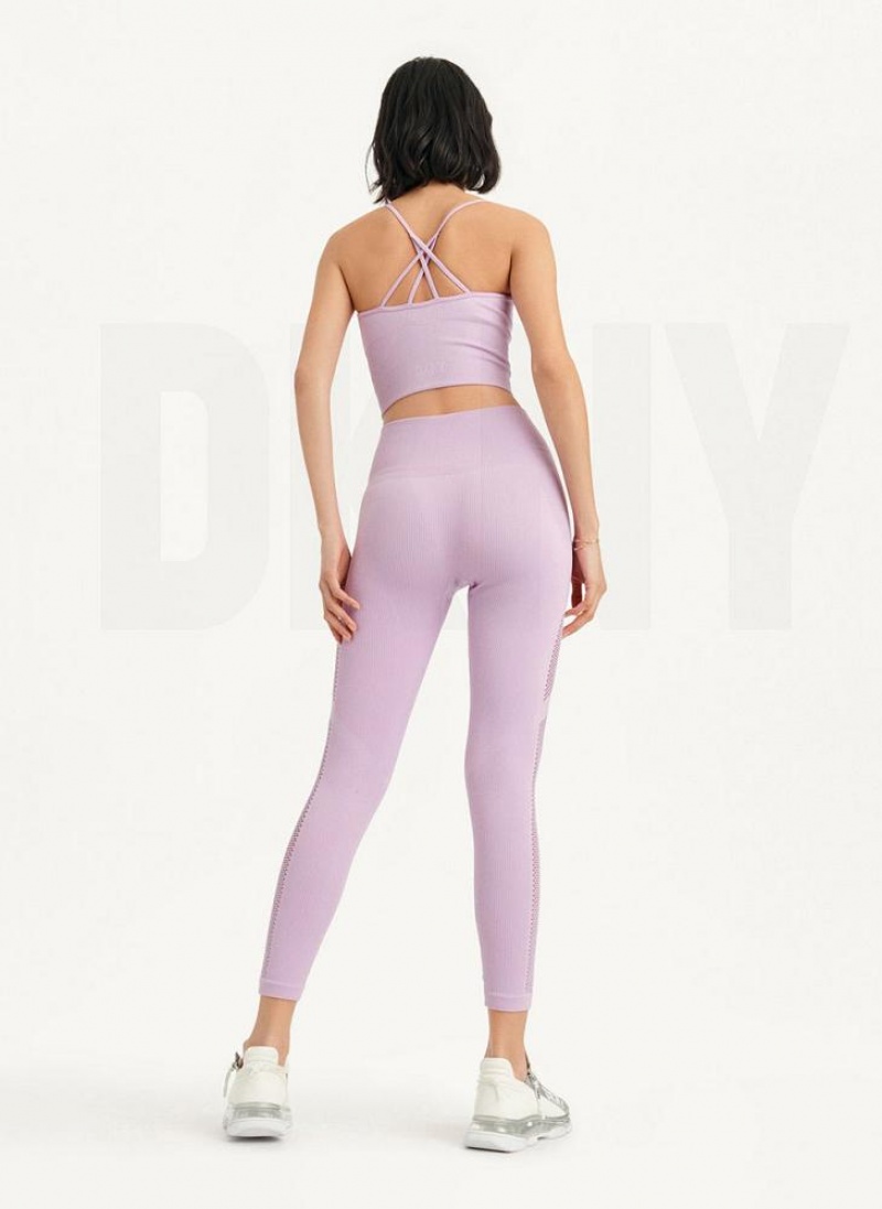 Κολαν DKNY Rib Knit High Waisted Seamless γυναικεια μωβ | Greece_D1114