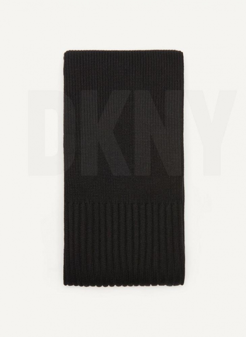 Κασκολ DKNY Rib Knit Oblong γυναικεια μαυρα | Greece_D0989