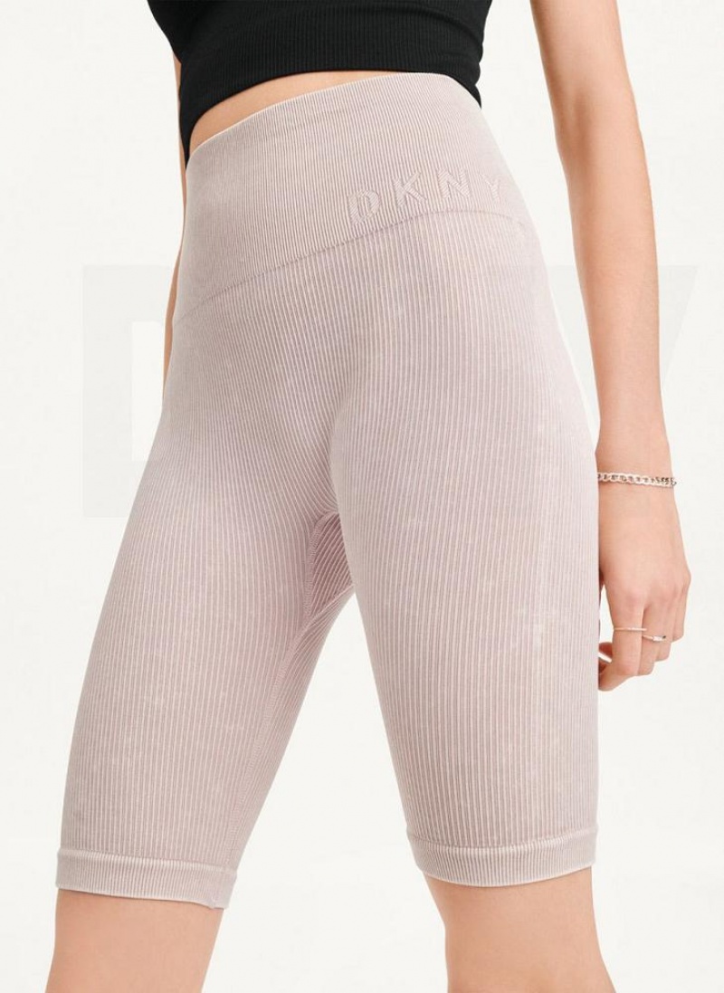 Σορτσ DKNY Rib Knit ποδηλατου γυναικεια Μπεζ | Greece_D1058