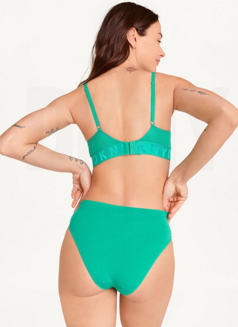 κιλότο DKNY Seamless Litewear Rib Μπικίνι γυναικεια πρασινο | Greece_D0586