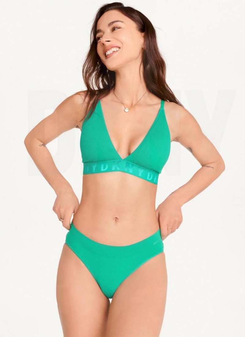 κιλότο DKNY Seamless Litewear Rib Μπικίνι γυναικεια πρασινο | Greece_D0586