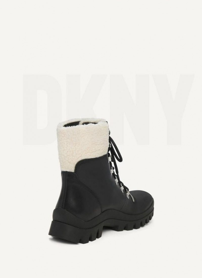 Μποτεσ DKNY Shearling Ski γυναικεια μαυρα ασπρα | Greece_D1300