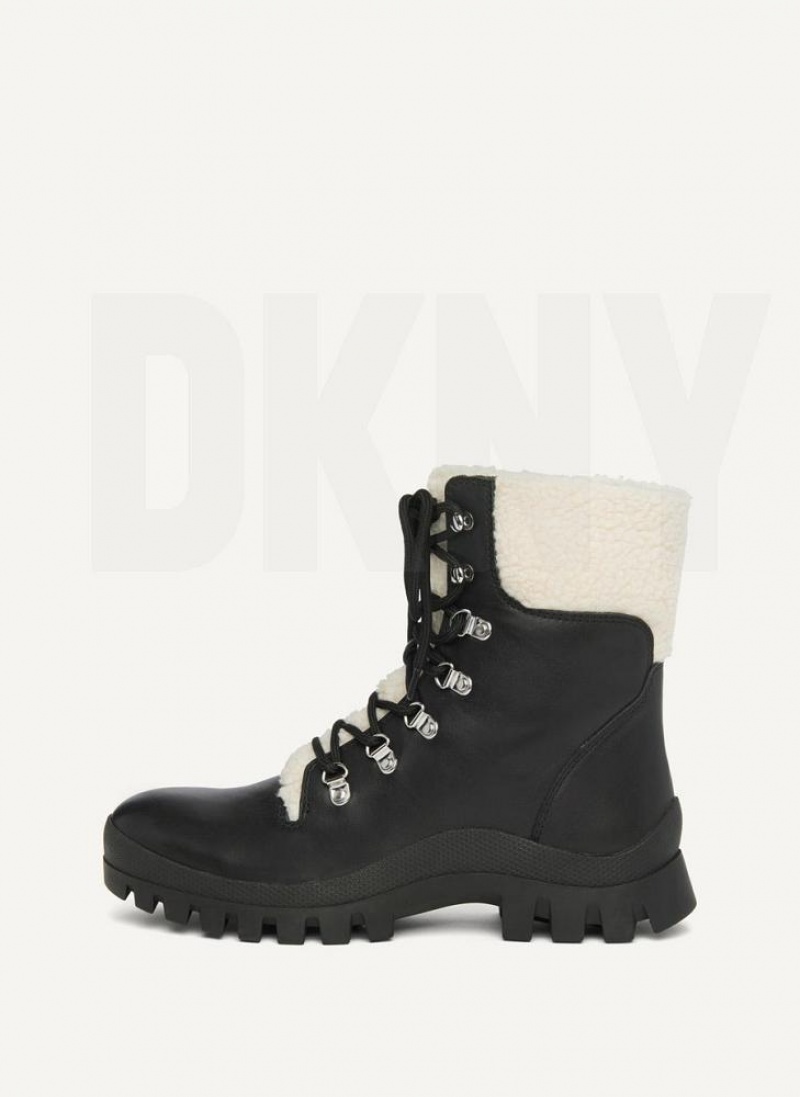 Μποτεσ DKNY Shearling Ski γυναικεια μαυρα ασπρα | Greece_D1300