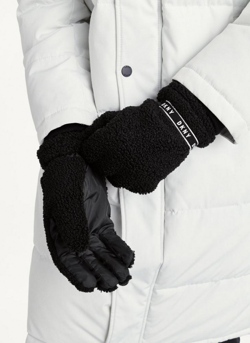 Γαντια DKNY Sherpa Gloves ανδρικα μαυρα | Greece_D1482