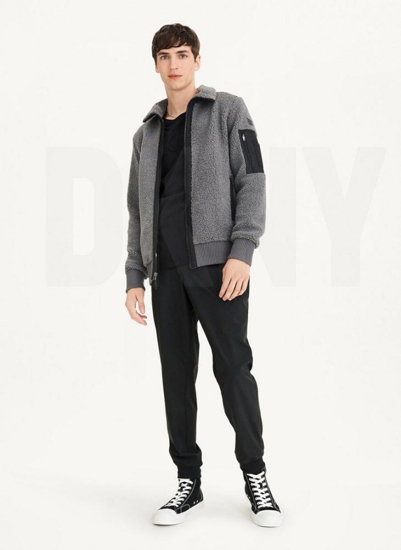 Μπουφαν DKNY Sherpa With νάιλον Trim ανδρικα γκρι | Greece_D0349