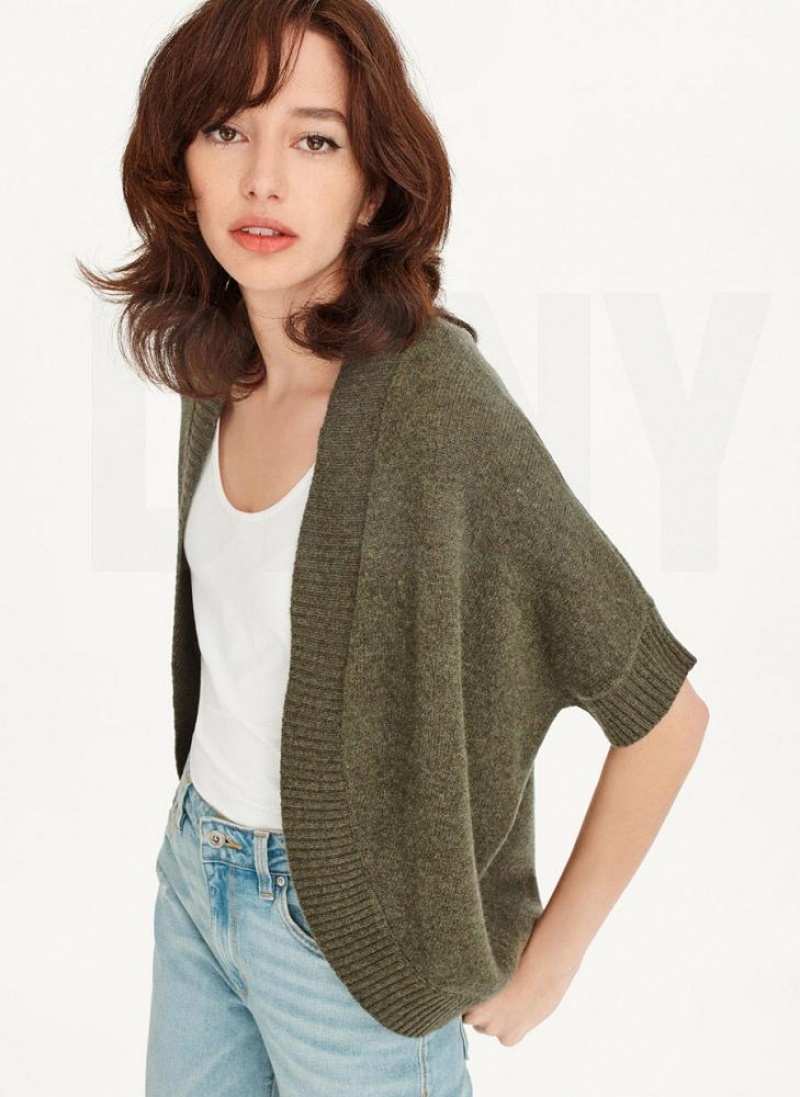 Πουλόβερ DKNY Shrug κοντο Sleeve Cardigan γυναικεια πρασινο | Greece_D0186