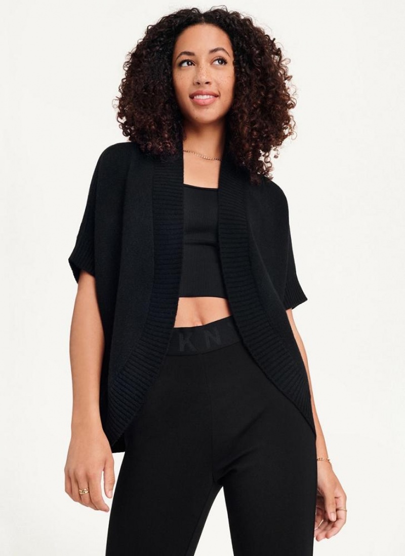 Πουλόβερ DKNY Shrug κοντο Sleeve Cardigan γυναικεια μαυρα | Greece_D1944