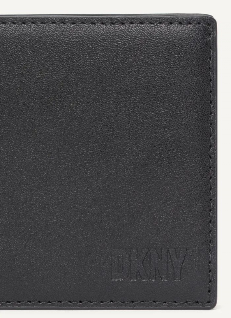 πορτοφολια DKNY Side Fold ανδρικα μαυρα | Greece_D0562