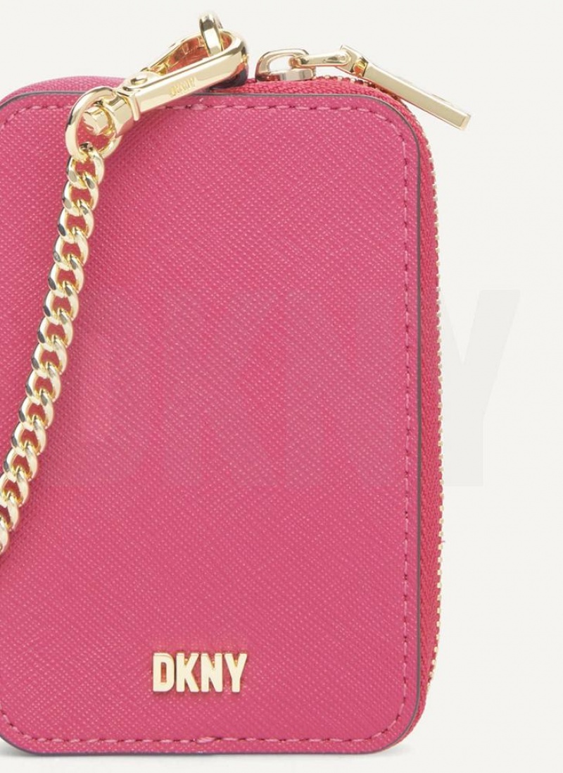 πορτοφολια DKNY Sidney Card Pouch γυναικεια ροζ | Greece_D1921