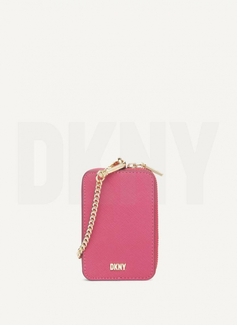 πορτοφολια DKNY Sidney Card Pouch γυναικεια ροζ | Greece_D1921