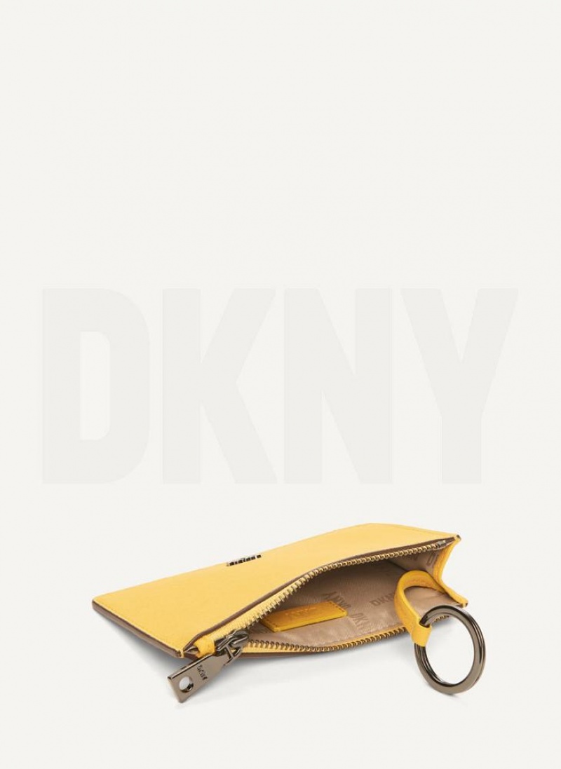 πορτοφολια DKNY Sidney Key Card Case γυναικεια κίτρινα | Greece_D0376