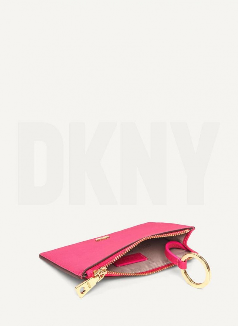 πορτοφολια DKNY Sidney Key Card Case γυναικεια ροζ | Greece_D1237