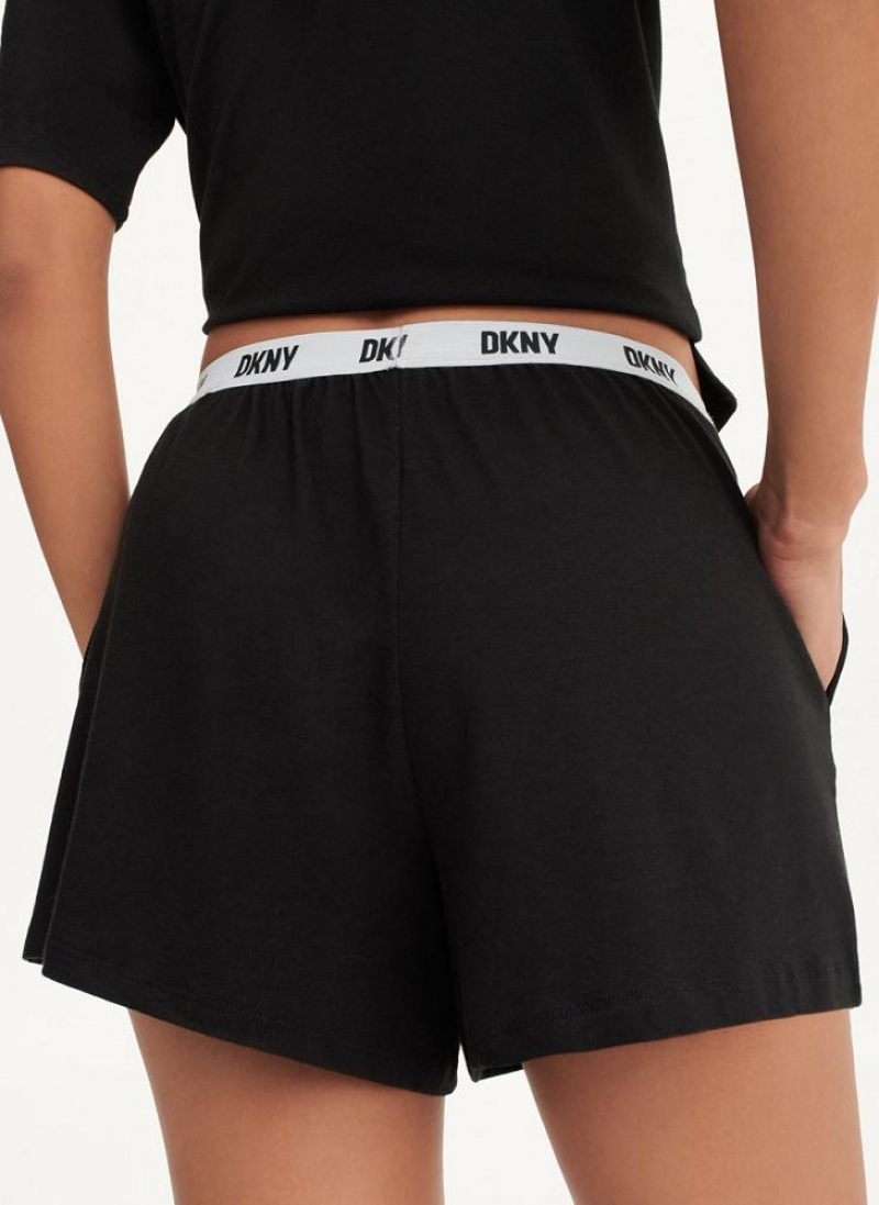 Πιζάμες DKNY Sleep Boxer γυναικεια μαυρα | Greece_D1467