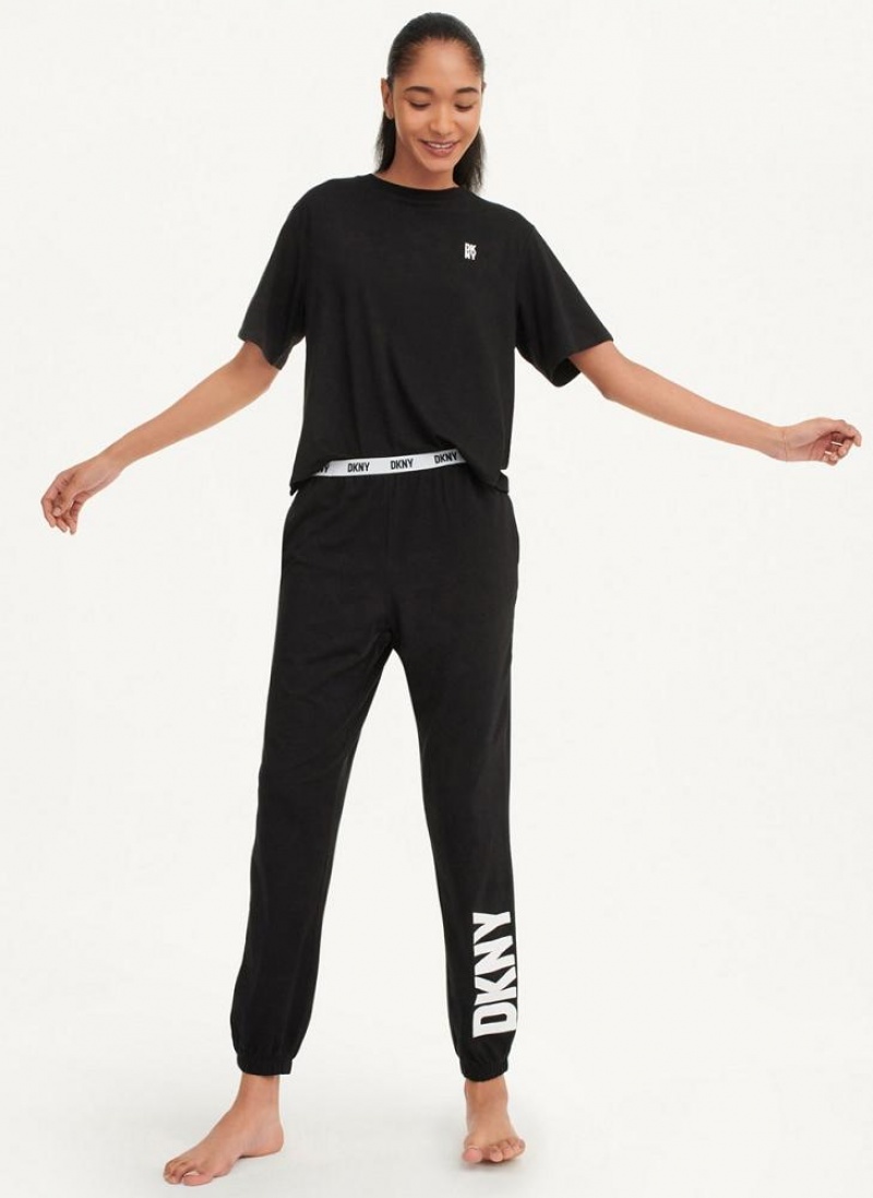 Πιζάμες DKNY Sleep Jogger γυναικεια μαυρα | Greece_D1004