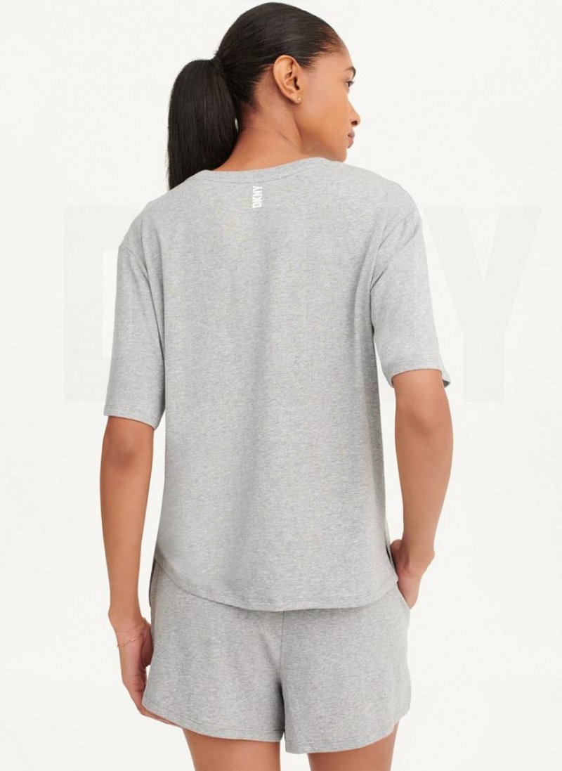 Πιζάμες DKNY Sleep Top γυναικεια γκρι | Greece_D0195