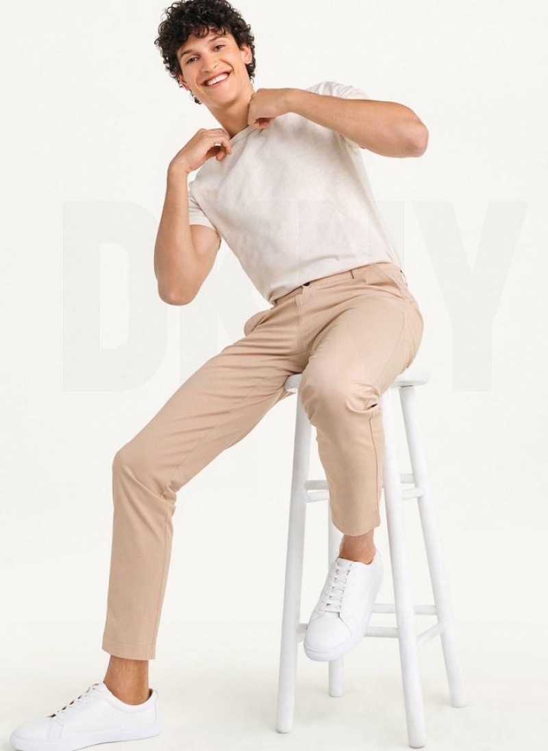 Παντελονι DKNY Slim Chino ανδρικα Χακί | Greece_D1614