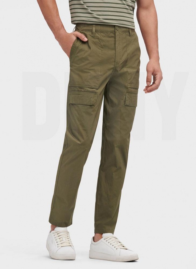 Παντελονι DKNY Slim Fit Cargo ανδρικα Ελιά | Greece_D0660