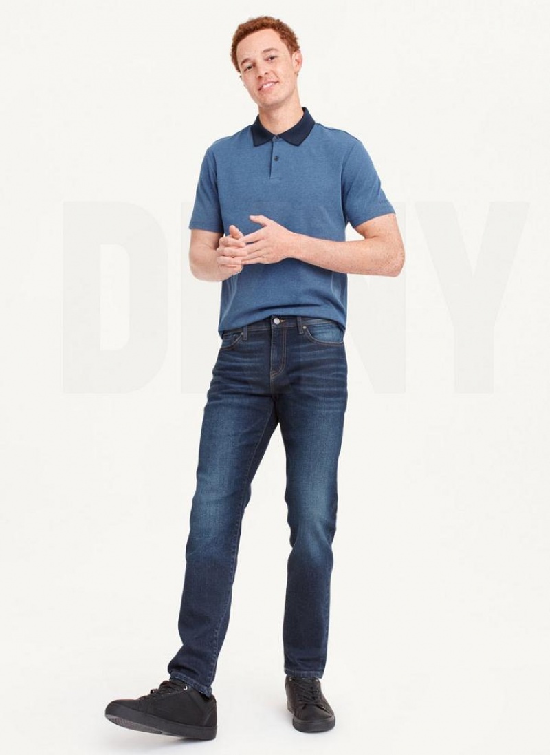 Τζιν DKNY Slim Ευθεία Dark Wash Denim ανδρικα σκούρο ανοιχτο μπλε | Greece_D0869