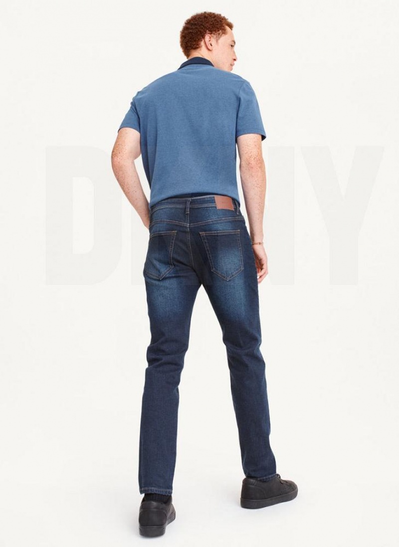 Τζιν DKNY Slim Ευθεία Dark Wash Denim ανδρικα σκούρο ανοιχτο μπλε | Greece_D0869