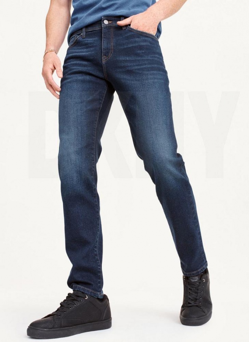 Τζιν DKNY Slim Ευθεία Dark Wash Denim ανδρικα σκούρο ανοιχτο μπλε | Greece_D0869