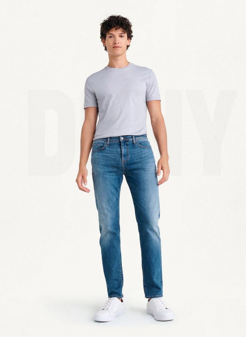 Τζιν DKNY Slim Ευθεία Mid Wash Denim ανδρικα ανοιχτο μπλε | Greece_D1954