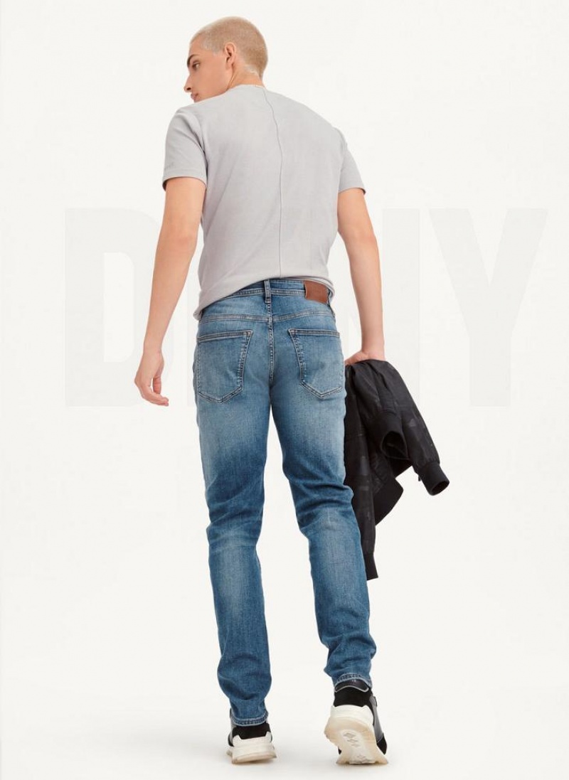 Τζιν DKNY Slim Ευθεία Mid Wash Denim ανδρικα ανοιχτο μπλε | Greece_D1954