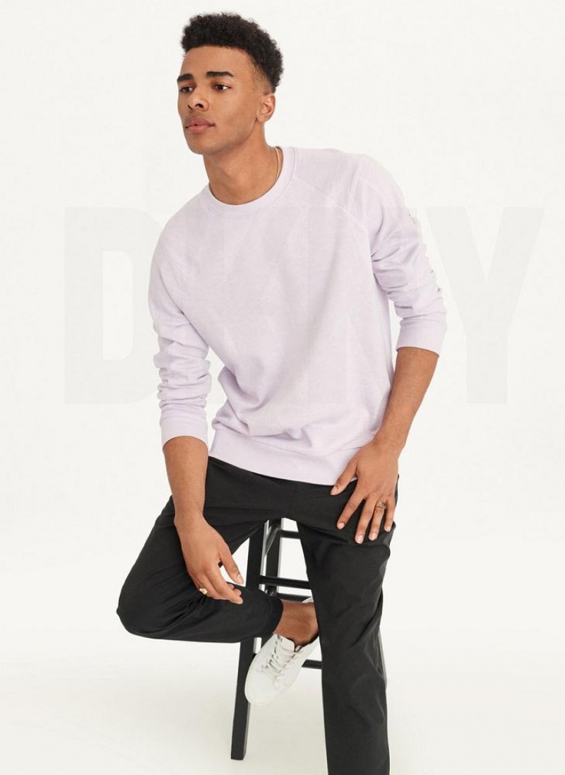 Φούτερ DKNY Slub French Terry Crewneck ανδρικα μωβ | Greece_D0710