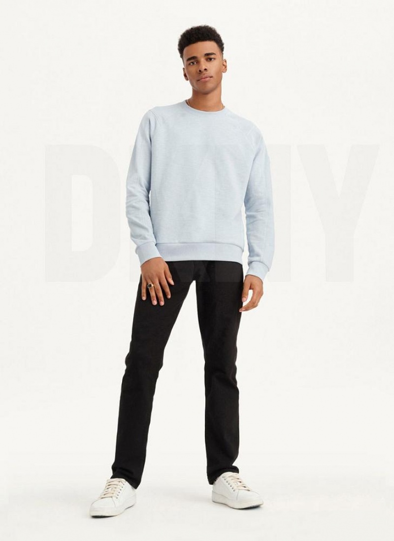 Φούτερ DKNY Slub French Terry Crewneck ανδρικα μπλε | Greece_D0198